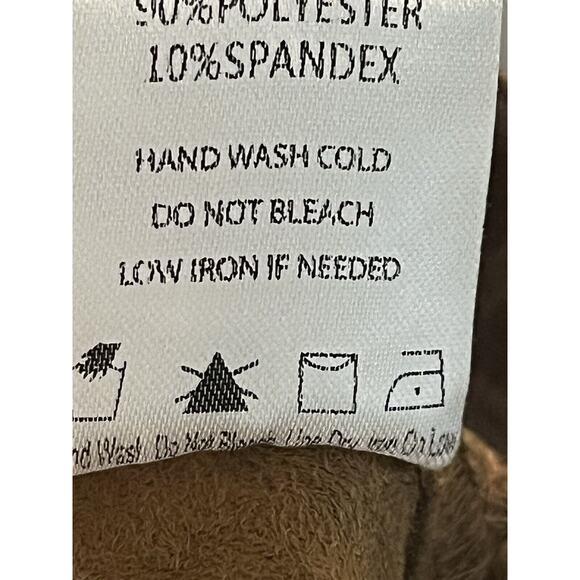 New JLUXLABEL Faux Suede Skinny Pants •S• Slim Caramel Brown Cognac $128 - Picture 10 of 12